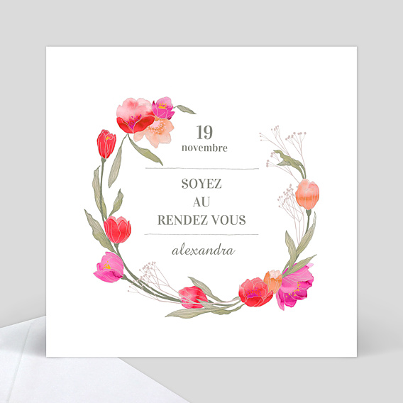 Carte d'invitation Floral