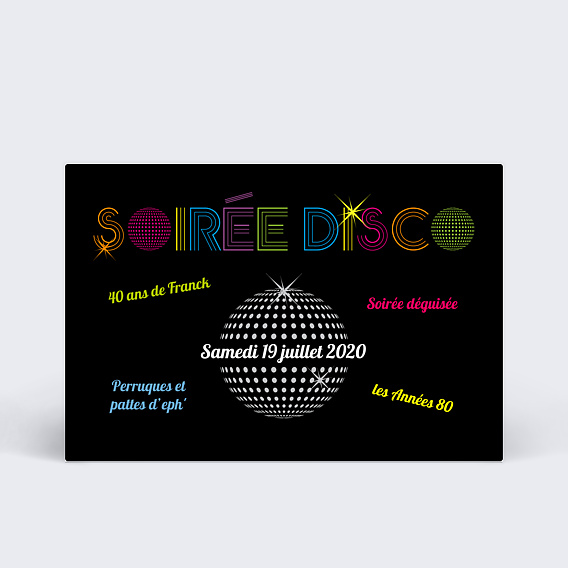 Invitation Anniversaire Adulte Disco
