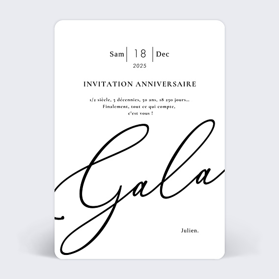 Invitation anniversaire Glamour