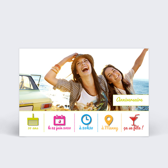 Invitation Anniversaire Adulte Icônes