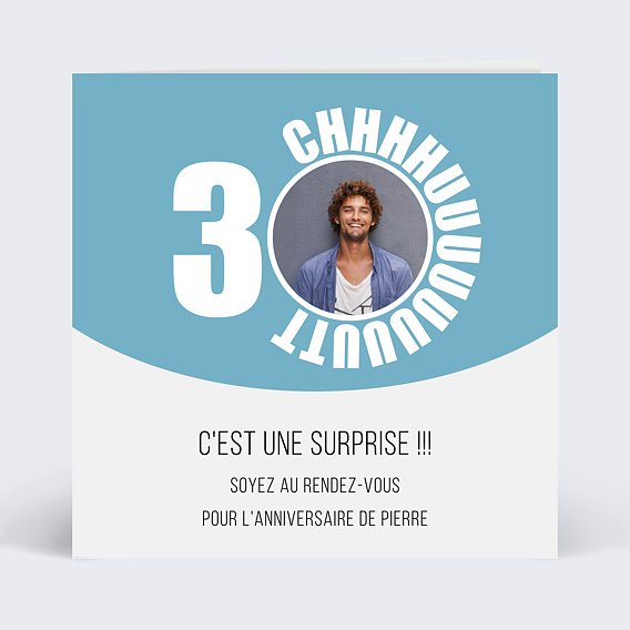 Invitation Anniversaire Chut Surprise - Popcarte