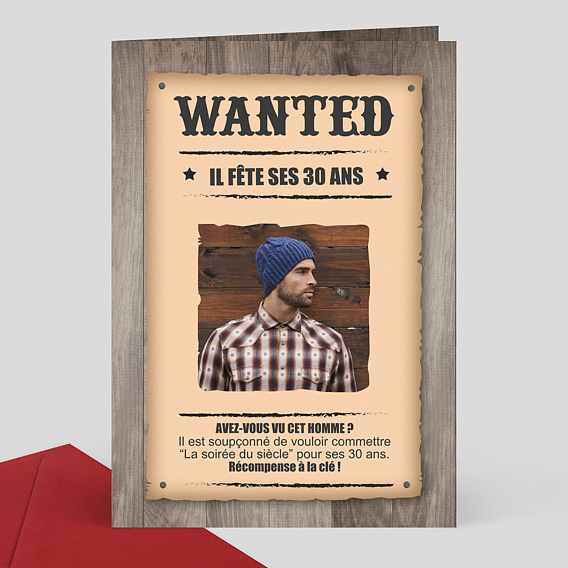 Invitation Anniversaire Wanted 30 Ans