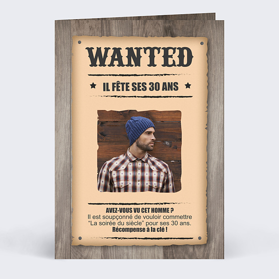 Invitation Anniversaire Wanted 30 Ans