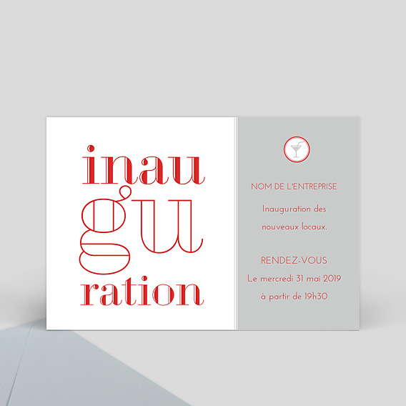 Invitation Professionnelle Invitation inauguration boutique rouge