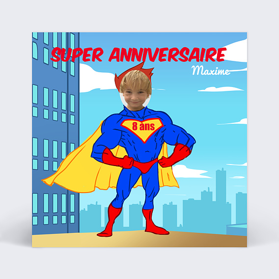 Invitation Anniversaire Enfant Invitation Superman âge modifiable