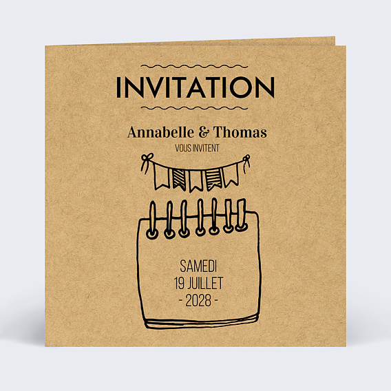 Carte d'invitation Petit Carnet