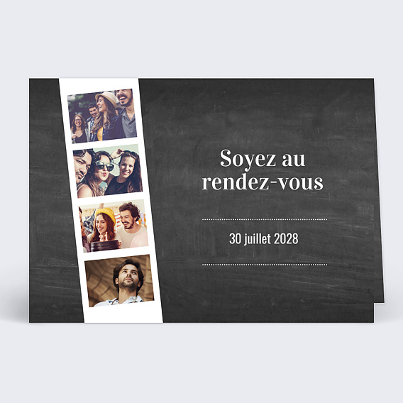 Carte d'invitation Photomaton Ardoise