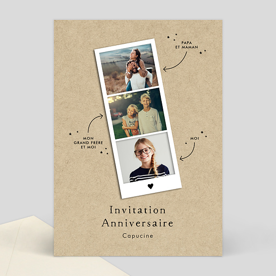 Invitation Anniversaire Enfant Polaroid