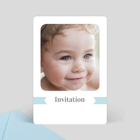 Carte d'invitation Ruban Bleu