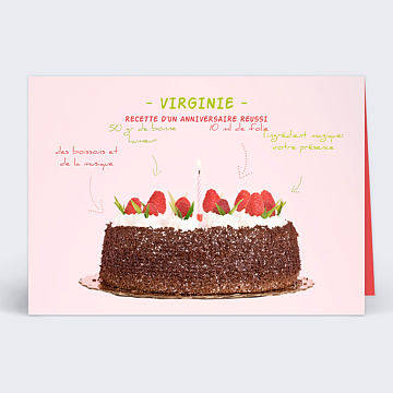 Invitation Anniversaire Adulte Gâteau