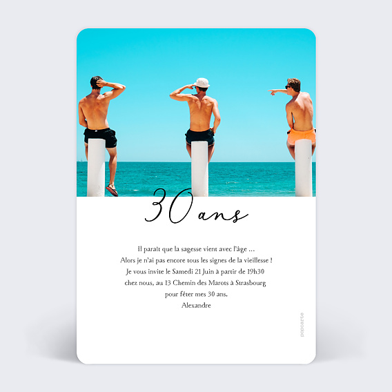 Invitation anniversaire Collage Verso