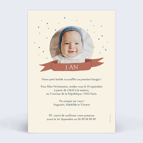 Invitation anniversaire enfant Voiture Bleue Verso