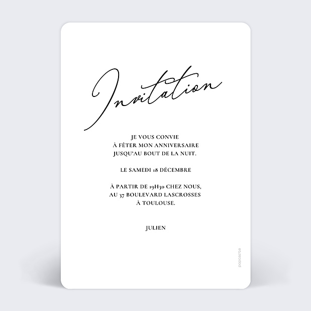 Invitation Anniversaire Glamour Popcarte