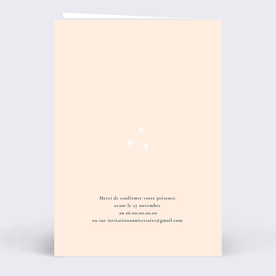 Invitation anniversaire Cocktail Verso