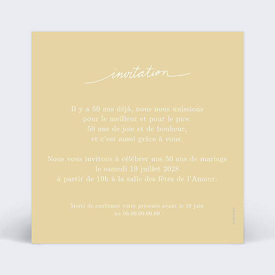 Invitation Toutes Occasions Lettre Ocre