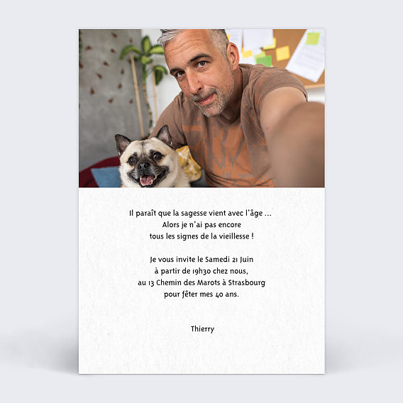 Invitation anniversaire Classe Verso