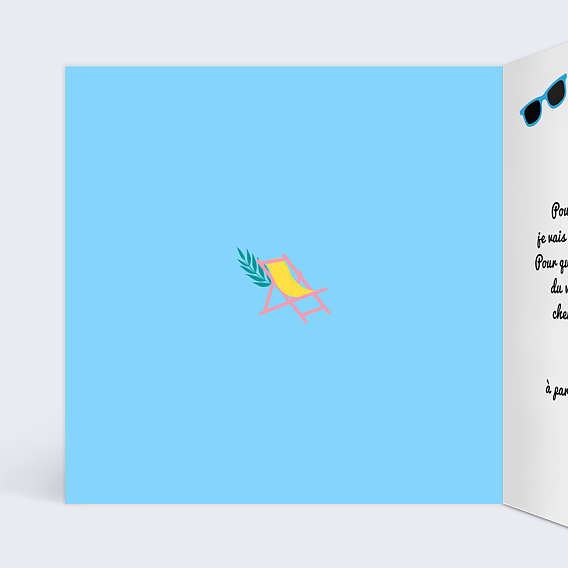 Invitation anniversaire Plage Intérieur Gauche