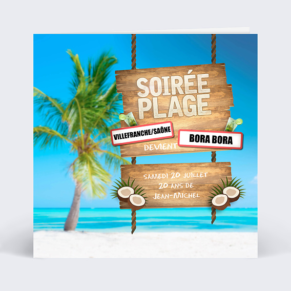 Invitation anniversaire Plage