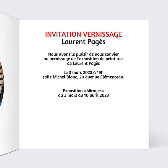 Invitation Professionnelle Exposition peinture