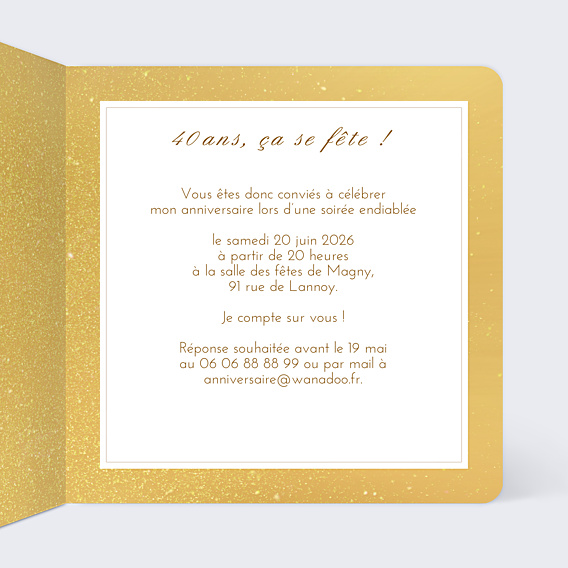 Invitation Anniversaire Adulte VIP