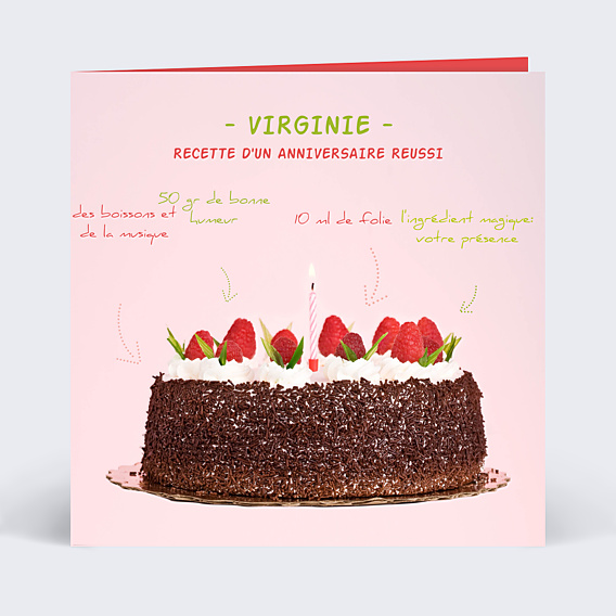 Invitation Anniversaire Adulte Gâteau