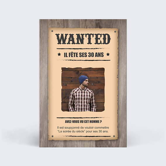 Invitation anniversaire Wanted