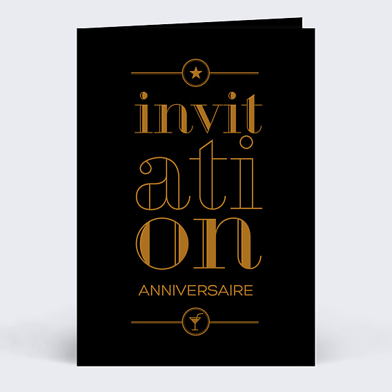 Invitation Anniversaire Adulte Années Folles Typographie