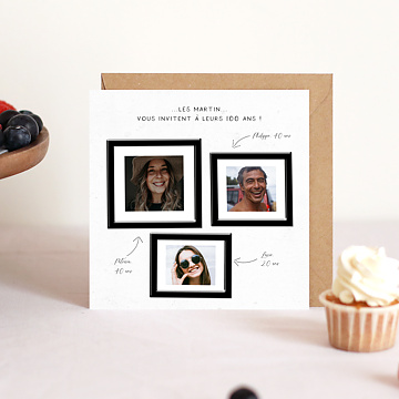 Invitation anniversaire adulte Triple