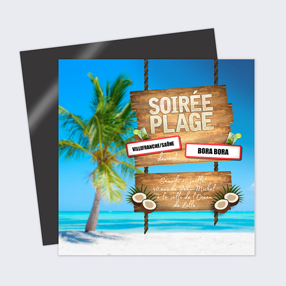 Invitation anniversaire Plage