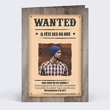 Invitation anniversaire adulte Wanted
