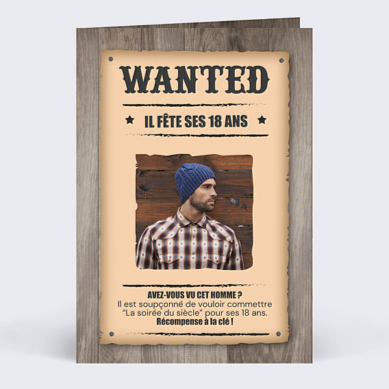 Invitation anniversaire Wanted