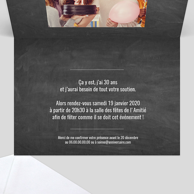 Invitation Photomaton Ardoise Intérieur Droit