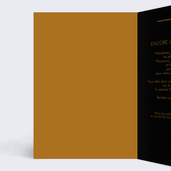 Invitation anniversaire Années Folles Typographie Intérieur Gauche