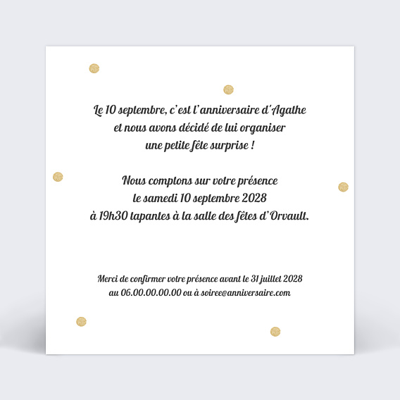 Invitation Toutes Occasions Pois Chic