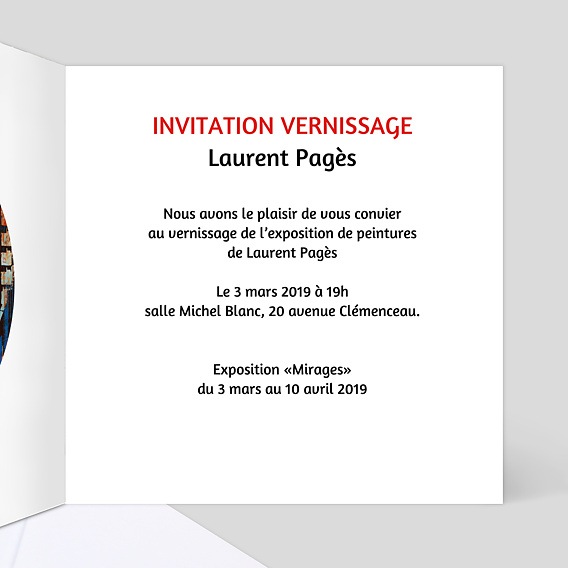 Invitation Professionnelle Exposition peinture