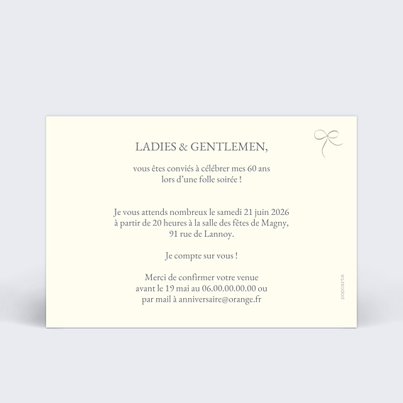 Invitation Anniversaire Adulte Personnalisable