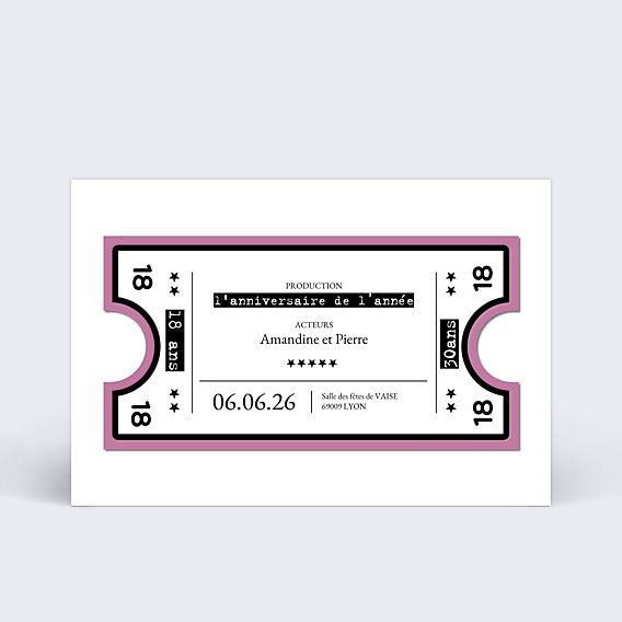Invitation anniversaire Place de Cinéma