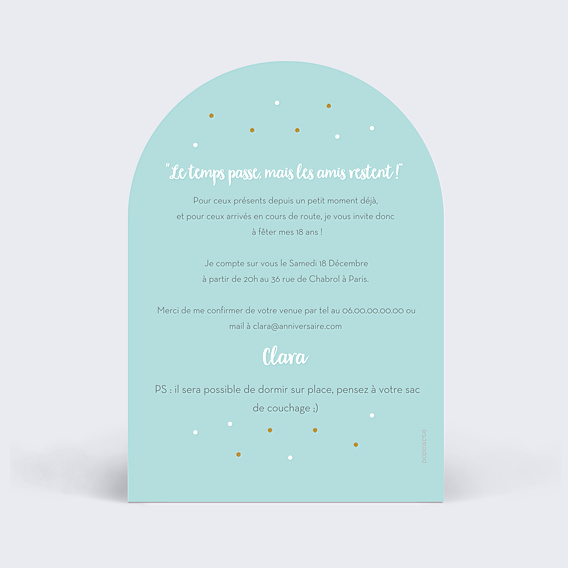 Invitation Anniversaire Adulte Paillettes Pastel