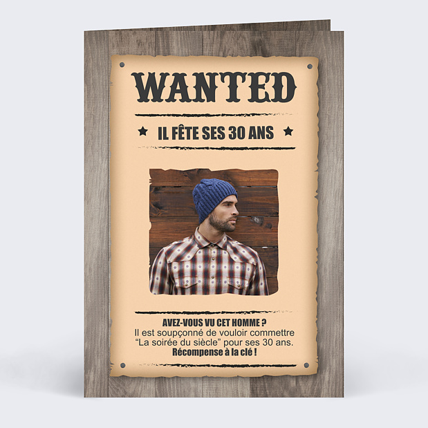 Invitation Anniversaire Wanted