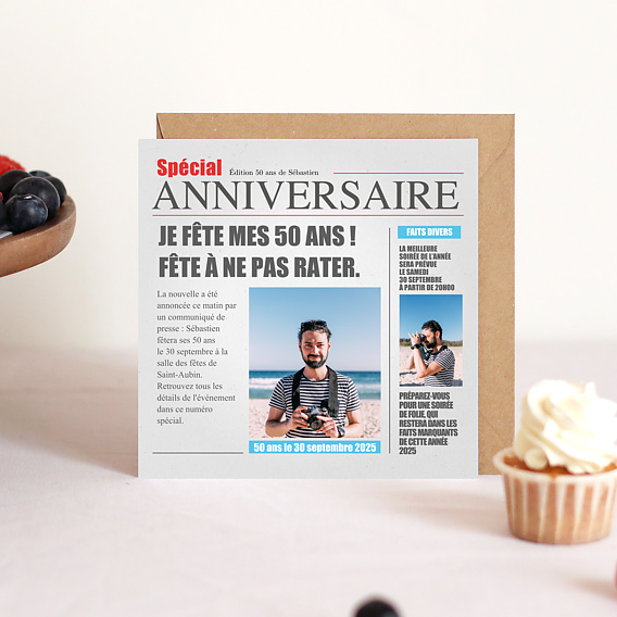 Invitation anniversaire Journal Après 3