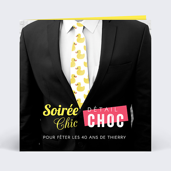Invitation Anniversaire Adulte Soirée Chic Détail Choc