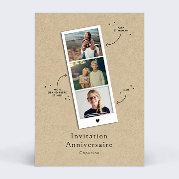 Invitation Anniversaire Enfant Polaroid Anniversaire Enfant