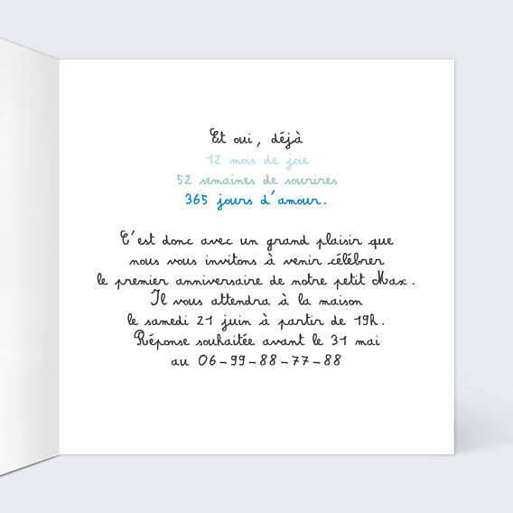 Invitation Anniversaire Enfant Anniversaire 1 an