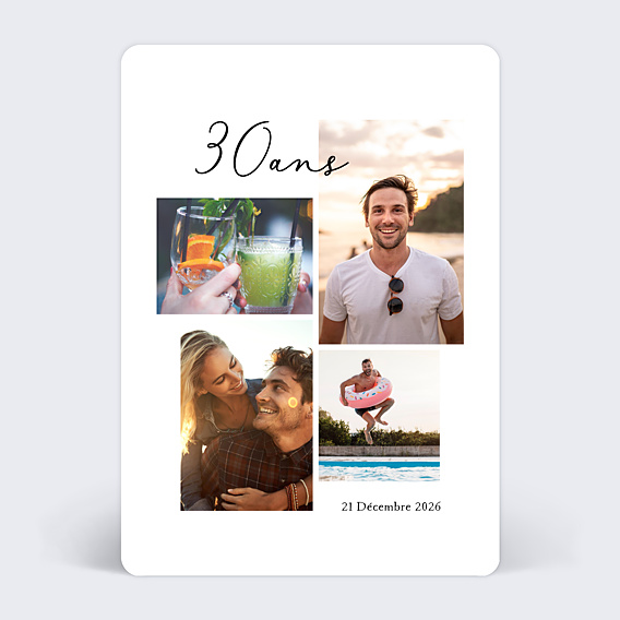 Invitation Anniversaire Adulte Collage