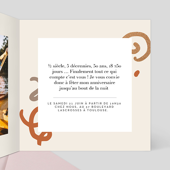 Invitation anniversaire Humour Intérieur Droit