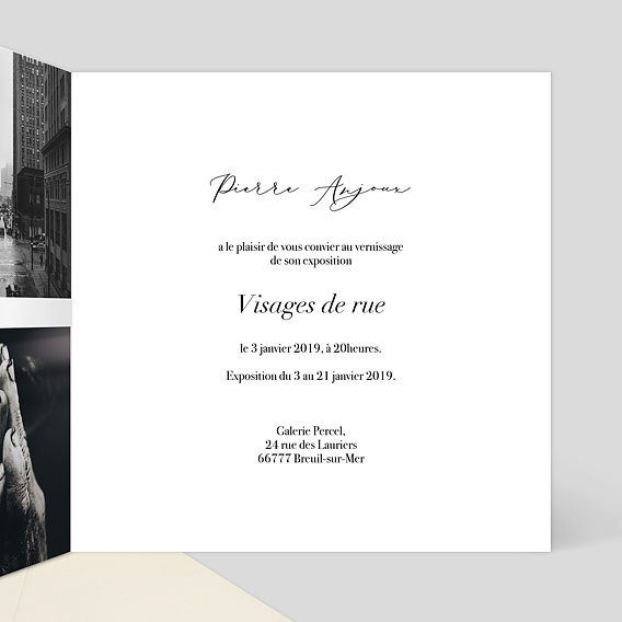 Invitation professionnelle Photographe Intérieur Droit