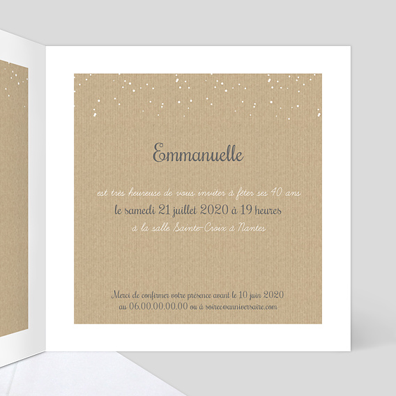 Carte d'invitation Lampions Délicats Intérieur Droit