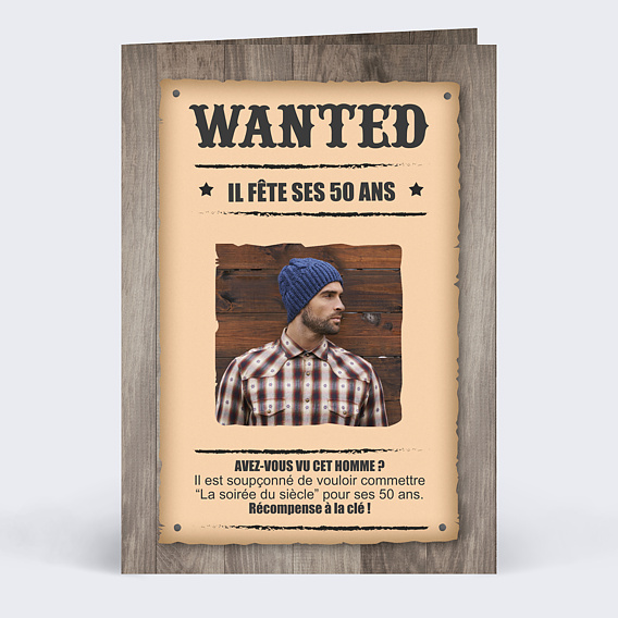 Invitation anniversaire Wanted