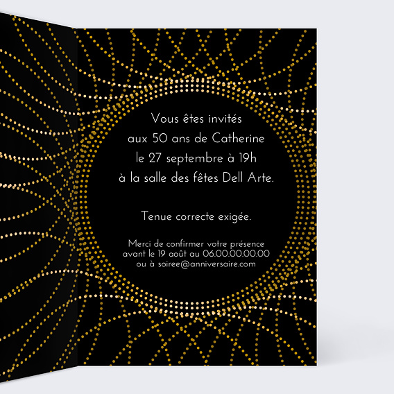 Carte d'invitation Rosace Intérieur Droit