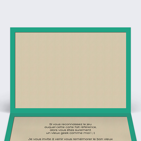 Invitation anniversaire Jeu Rétro Intérieur Gauche